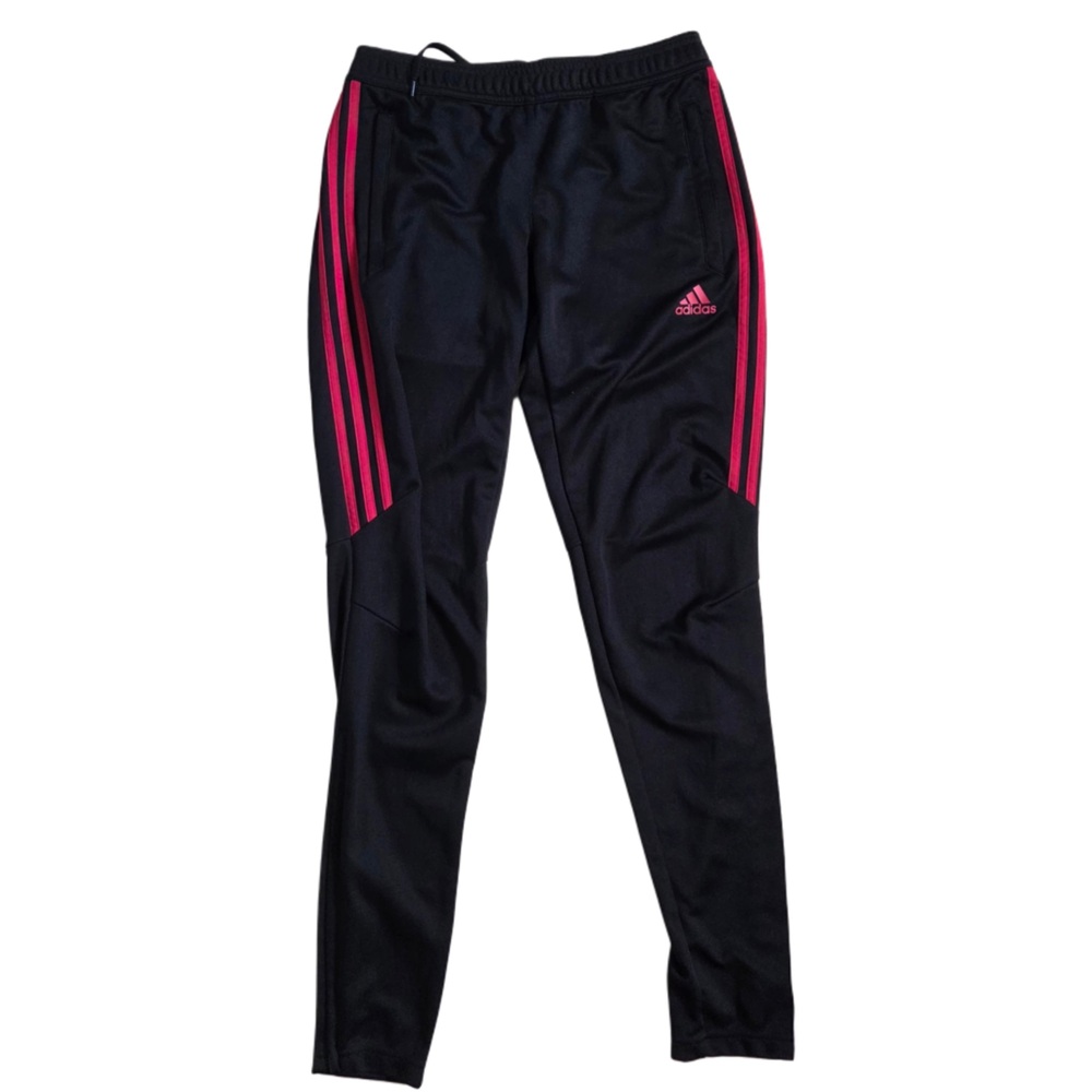 adidas Kids Black and Pink Sweatpants - Picture 2 of 8